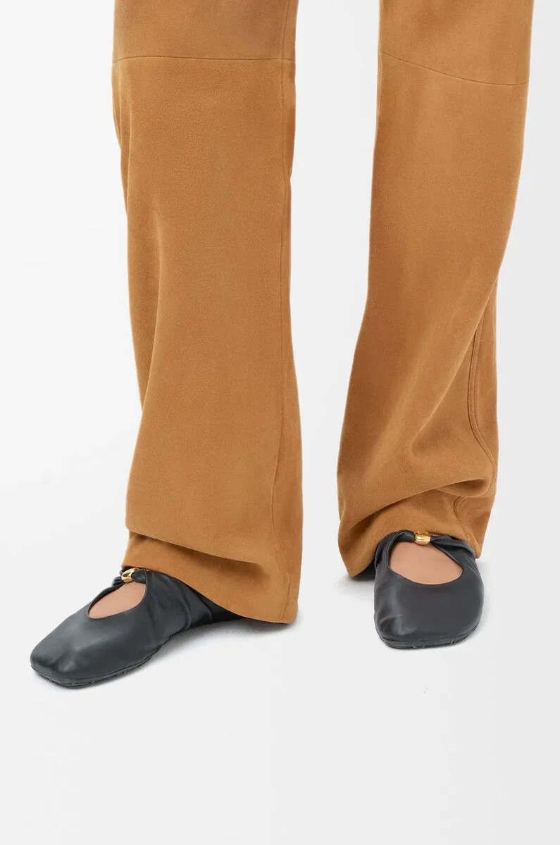 ballerine souple pebble en cuir dagneau nappa noir