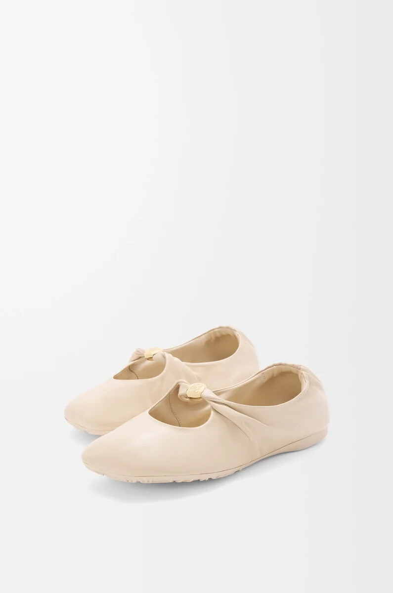 ballerine souple pebble en cuir dagneau nappa dough
