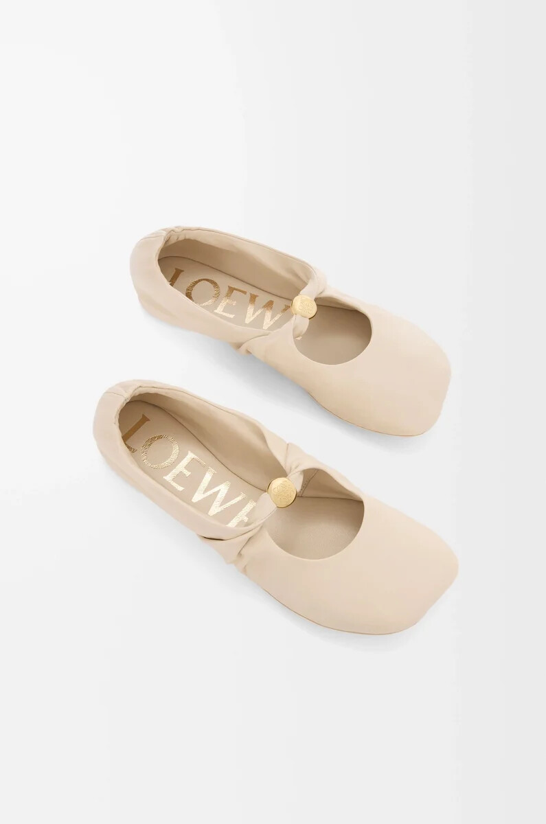 ballerine souple pebble en cuir dagneau nappa dough