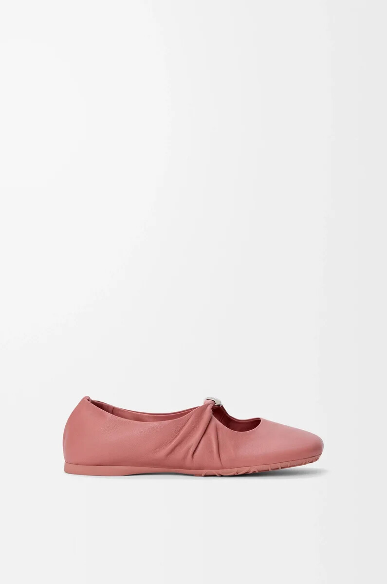 ballerine souple pebble soft en cuir dagneau nappa blush