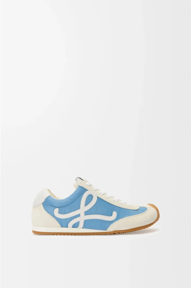 ballerine de course 2.0 en nylon et cuir de veau bleublancblanc doux