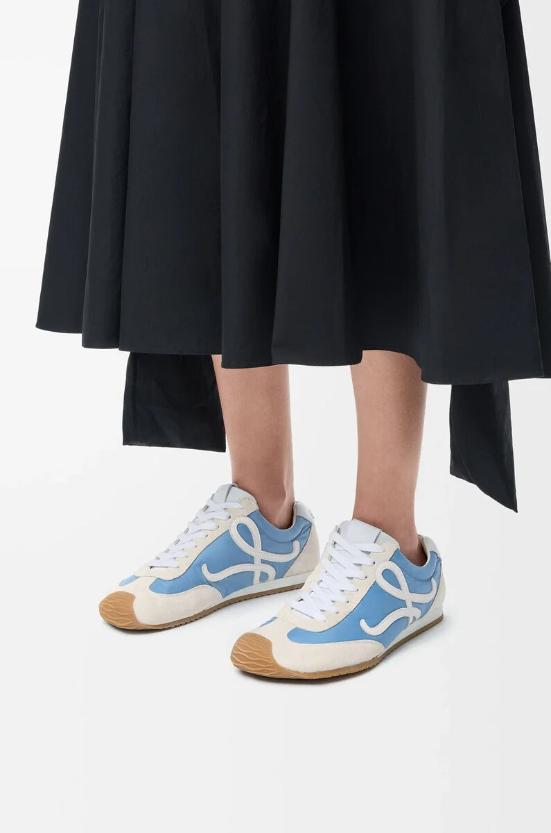 ballerine de course 2.0 en nylon et cuir de veau bleublancblanc doux
