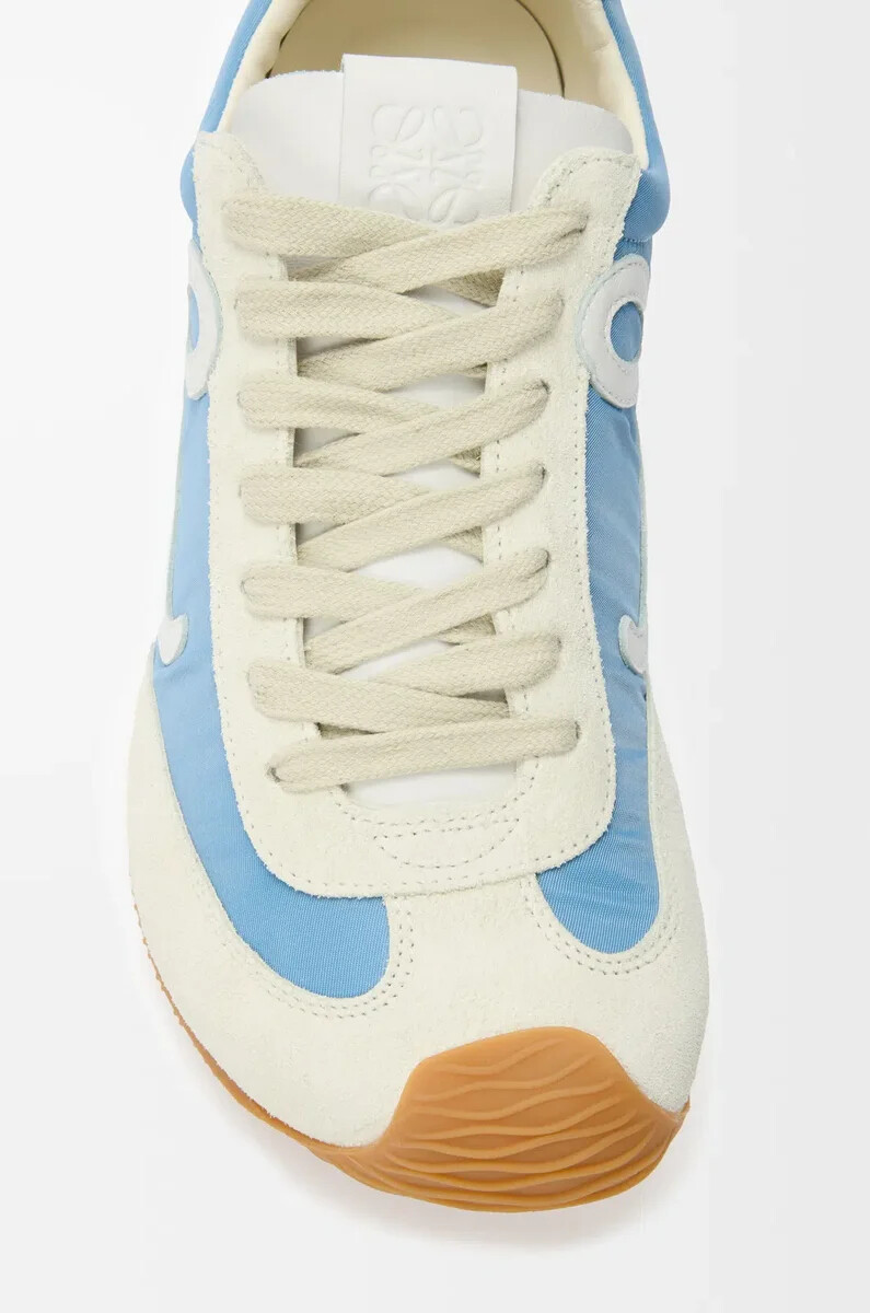 ballerine de course 2.0 en nylon et cuir de veau bleublancblanc doux