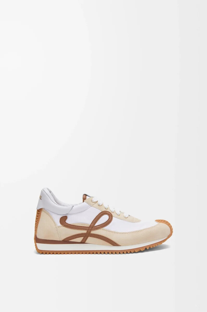 flow runner 2.0 en nylon et daim chocolatpresque optique