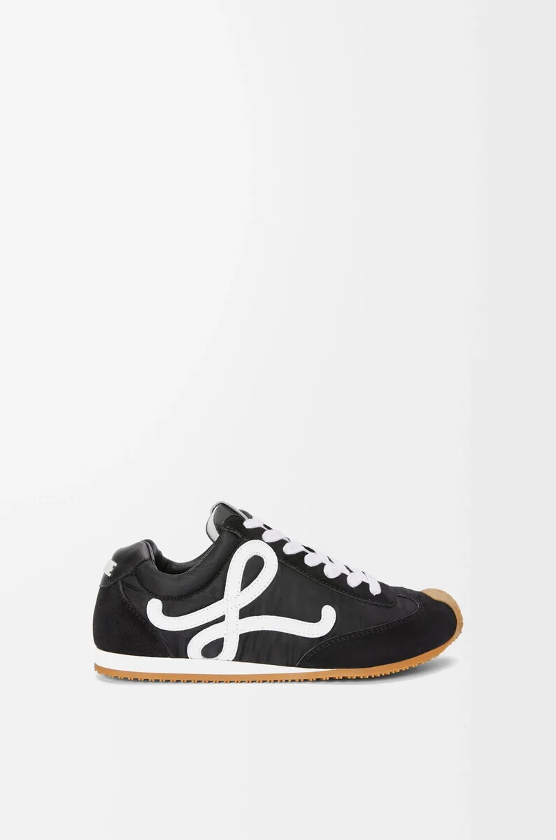 ballerine de course 2.0 en nylon et cuir de veau noirblanc