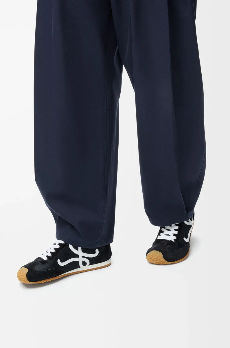 ballerine de course 2.0 en nylon et cuir de veau noirblanc