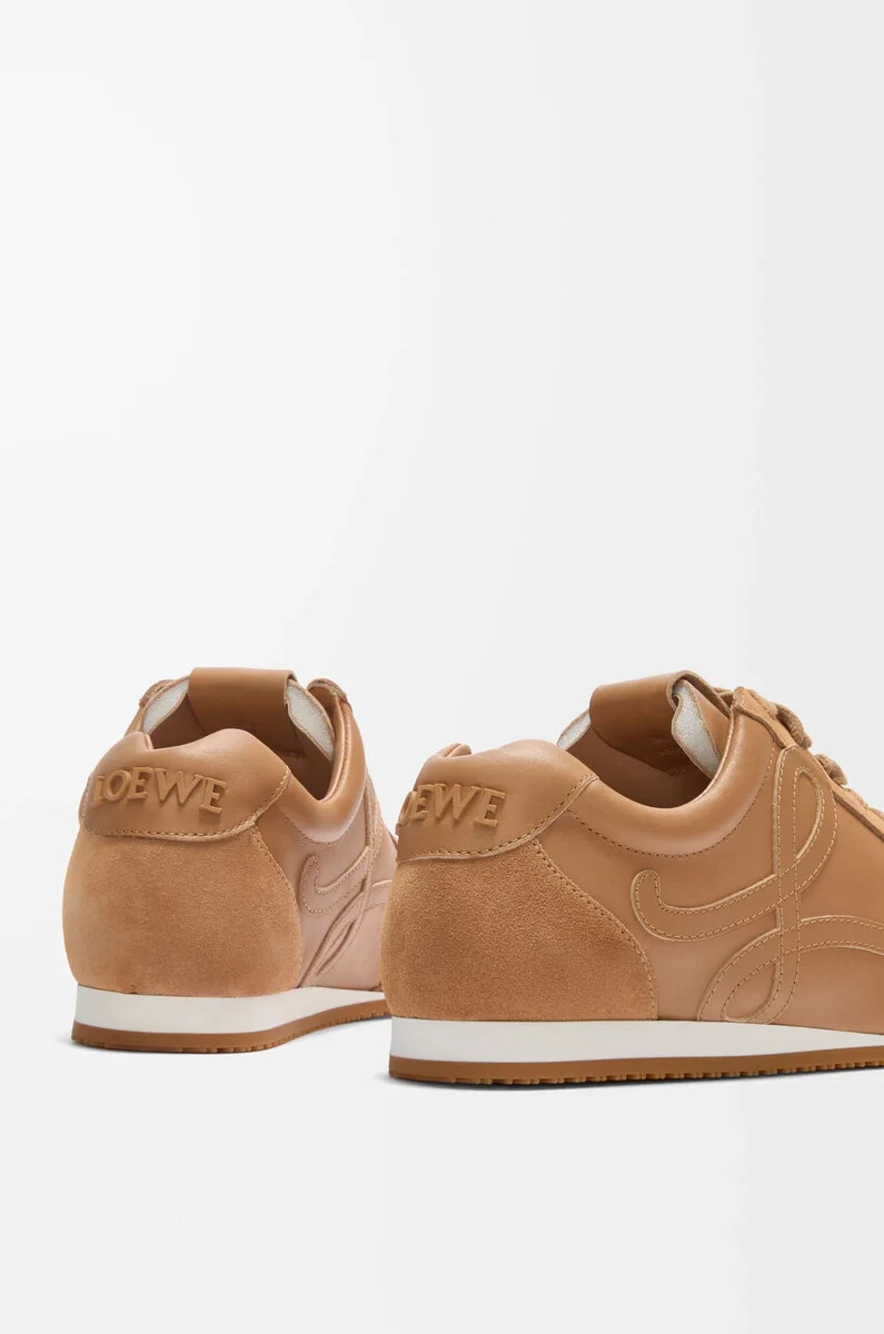 ballerine runner 2.0 en cuir de veau souple couleur cannelle