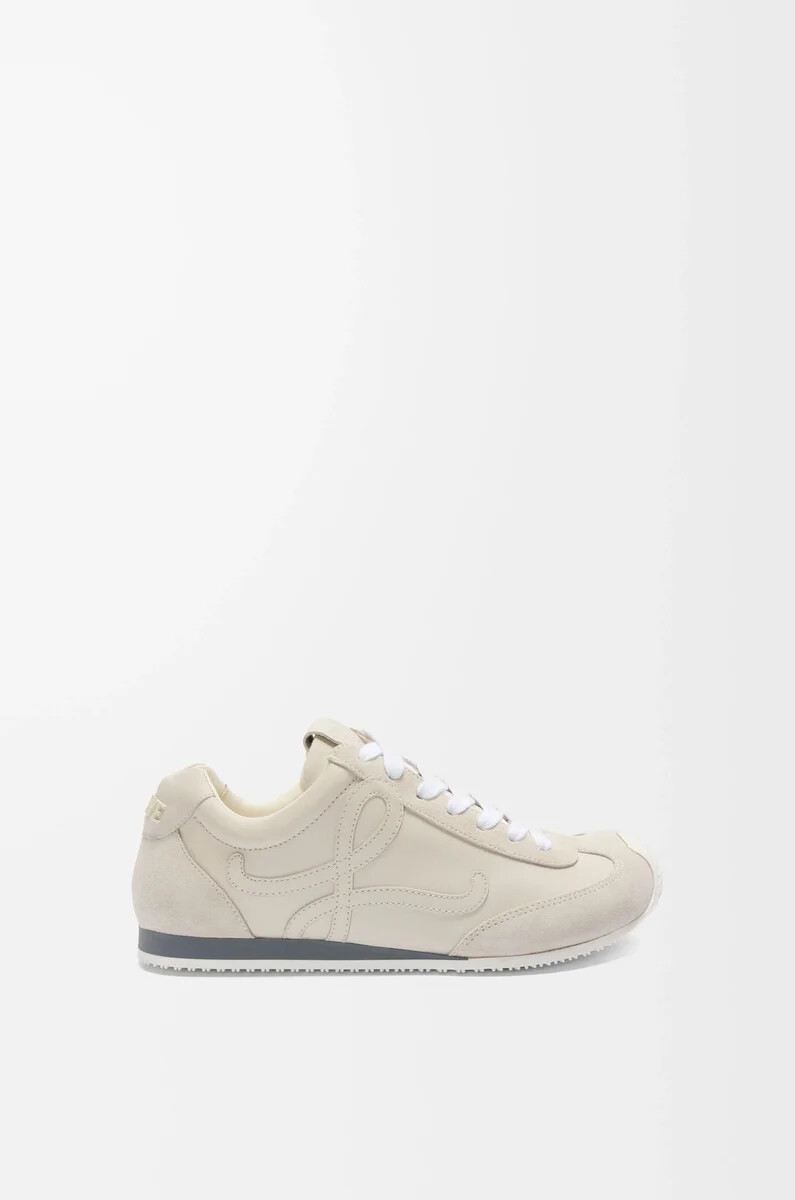 ballerine runner 2.0 en cuir de veau souple blanc