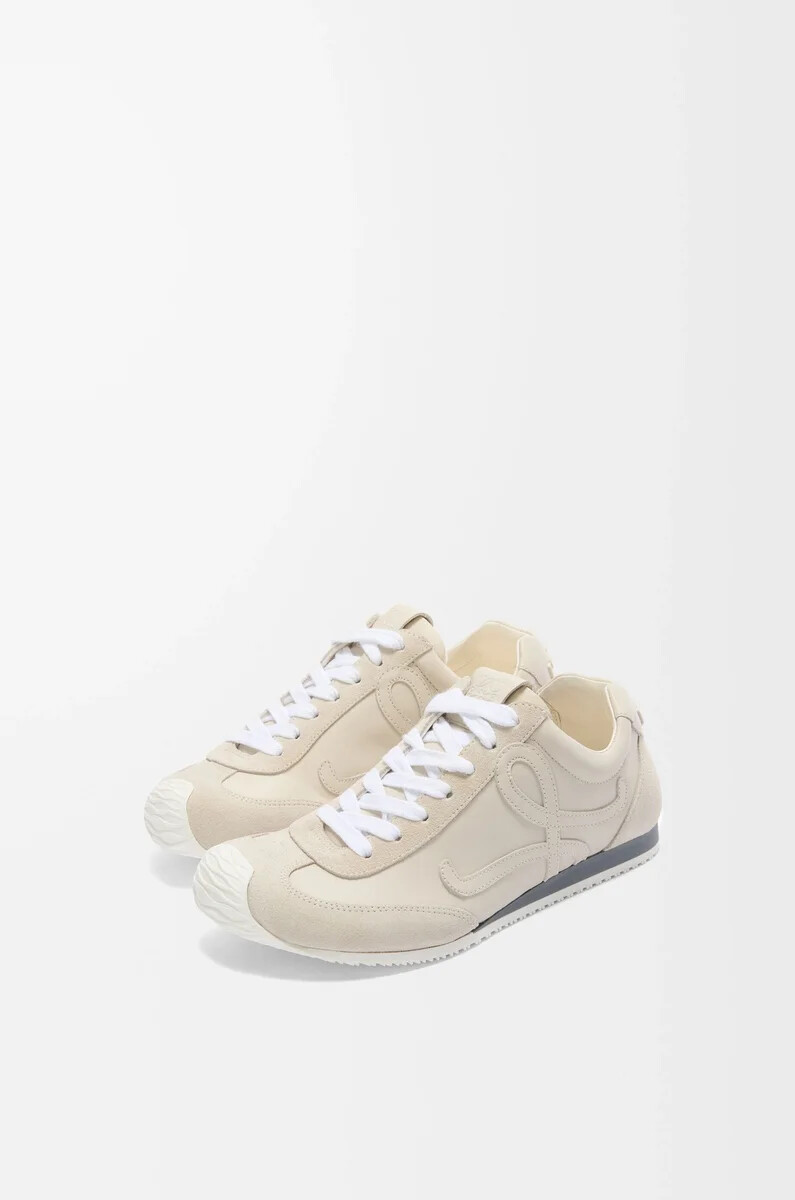 ballerine runner 2.0 en cuir de veau souple blanc