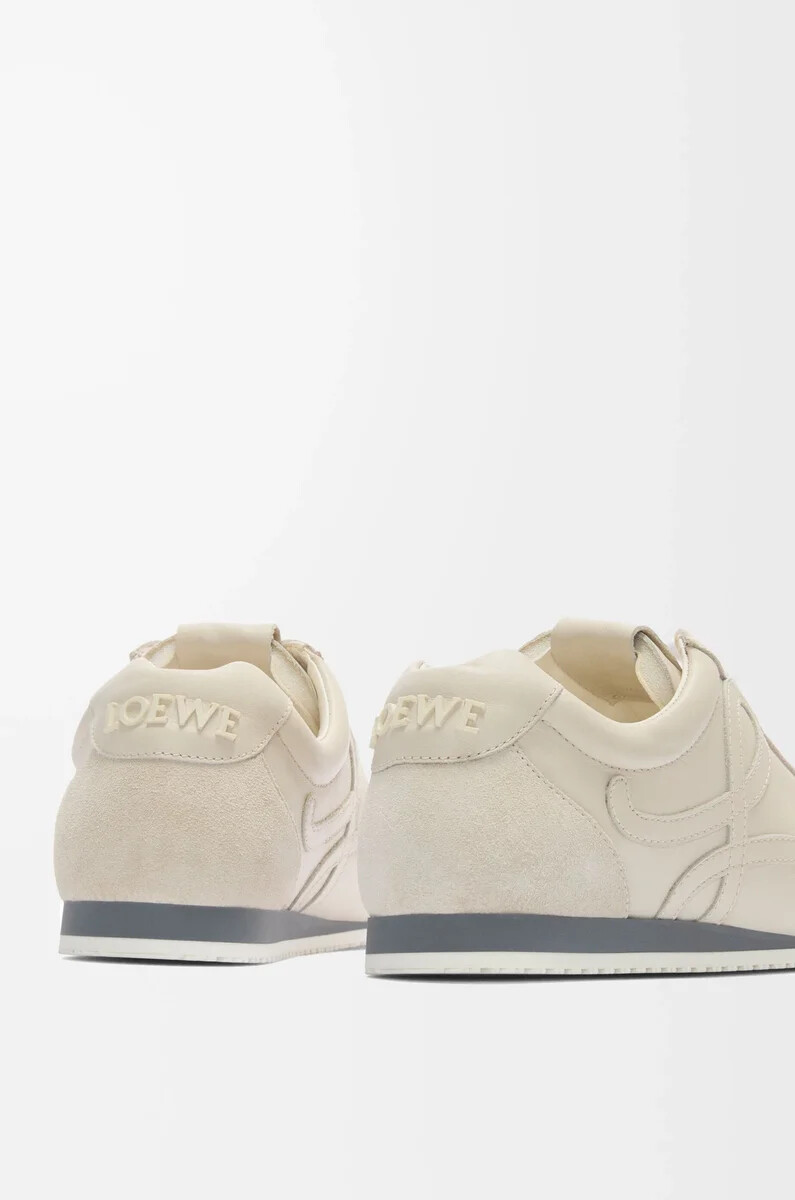 ballerine runner 2.0 en cuir de veau souple blanc