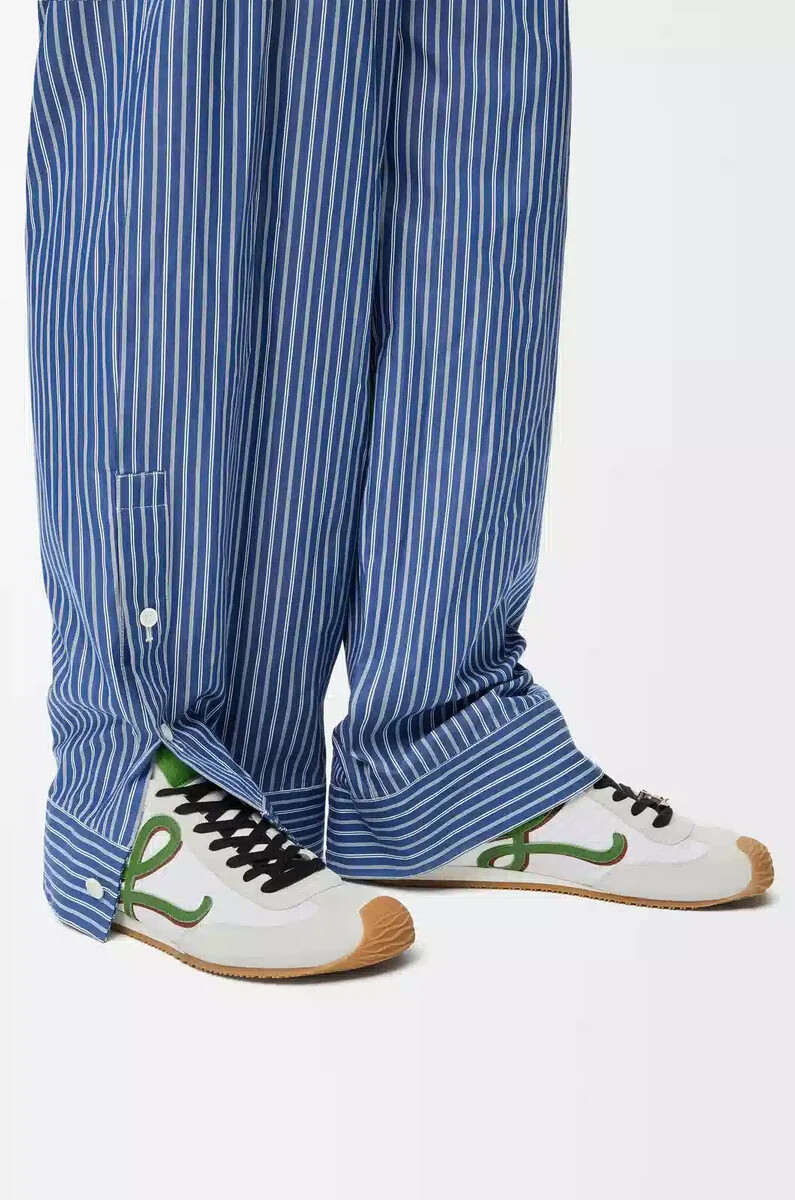 ballet runner 2.0 en nylon et cuir de veau blancvert herbeorange foncé