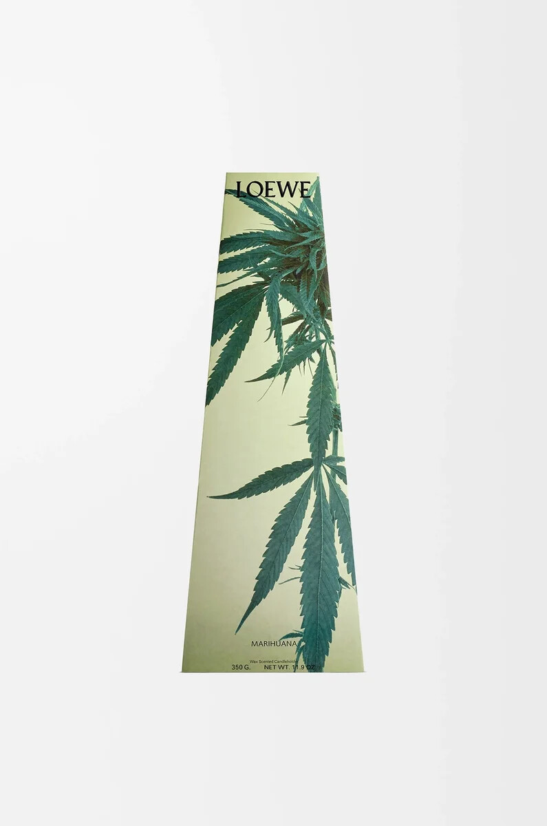 bougeoir en cire parfumée au cannabis vert foncé