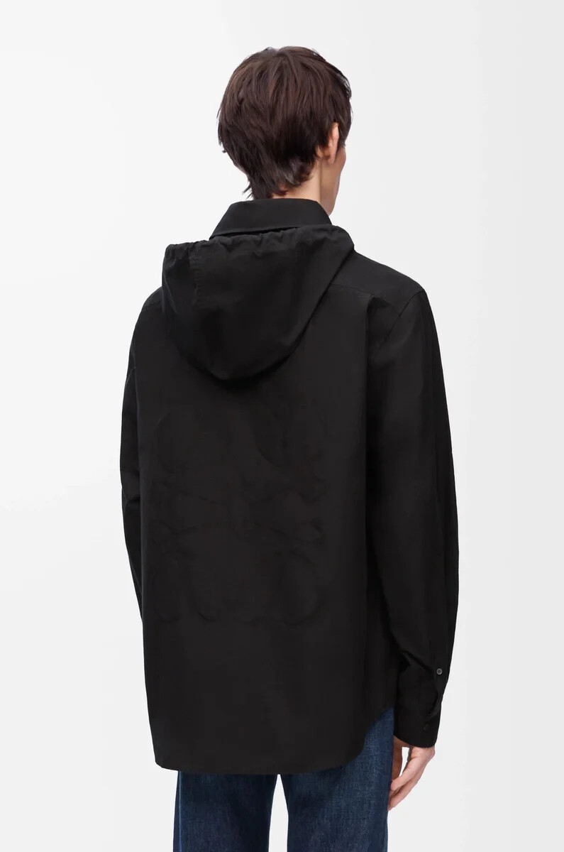 surchemise à capuche en coton noir