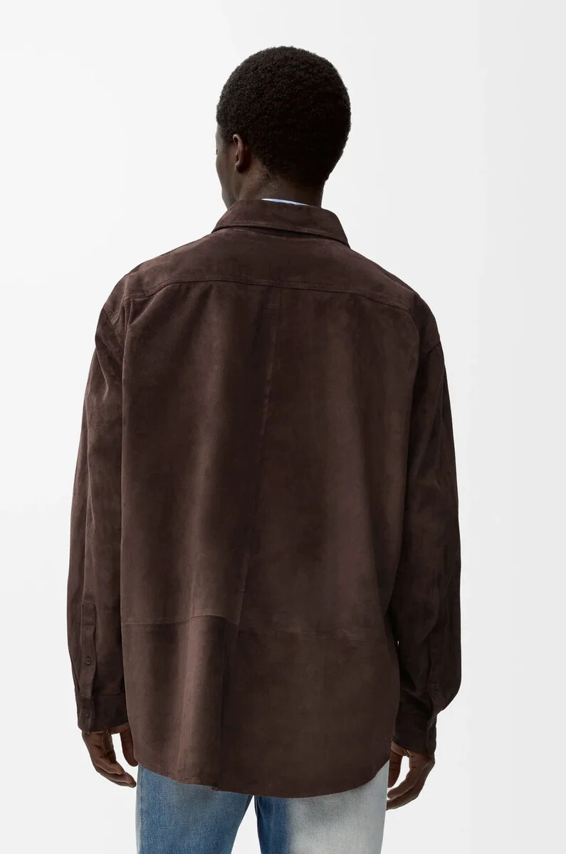 surchemise en veau daim marron foncé