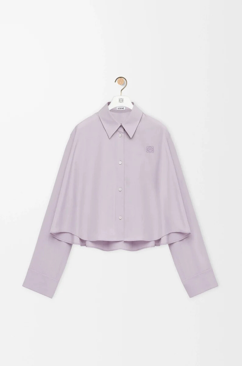 chemise trapèze en coton lilas