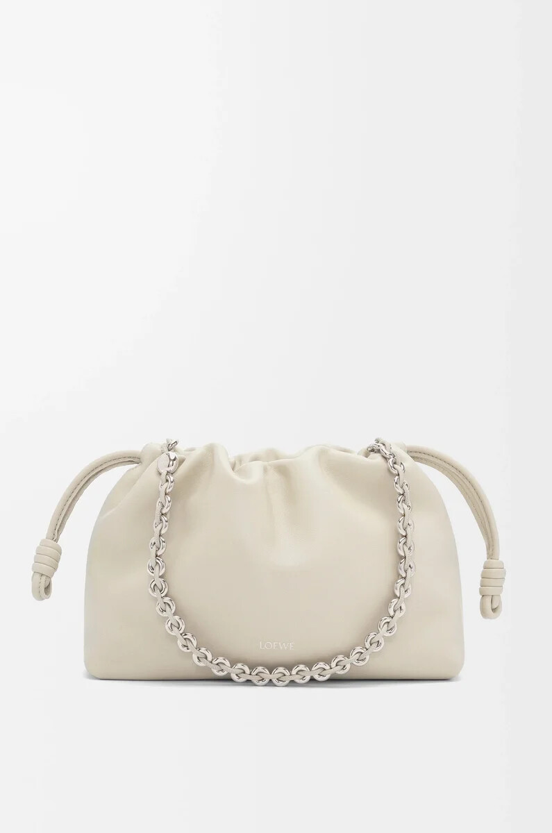 sac à main flamenco moyen en cuir dagneau nappa souple sel marin