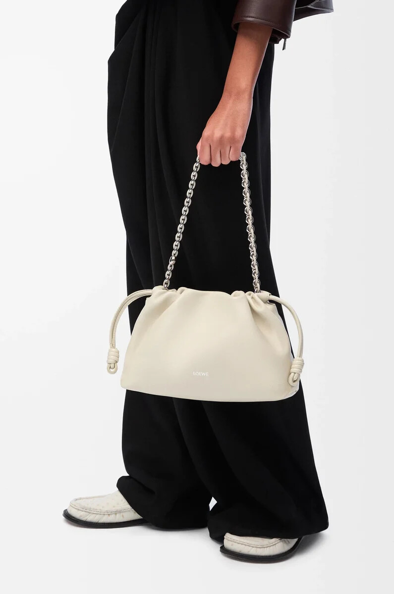sac à main flamenco moyen en cuir dagneau nappa souple sel marin