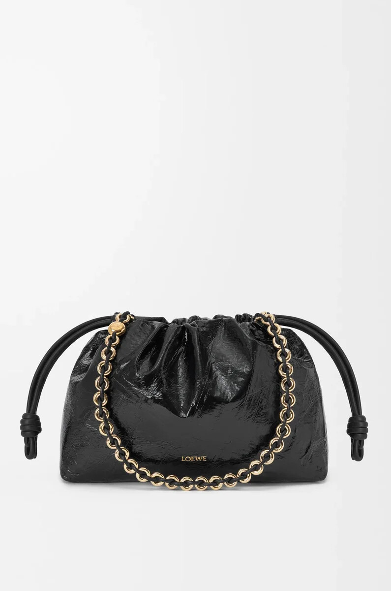 sac à main flamenco moyen en anguille noire