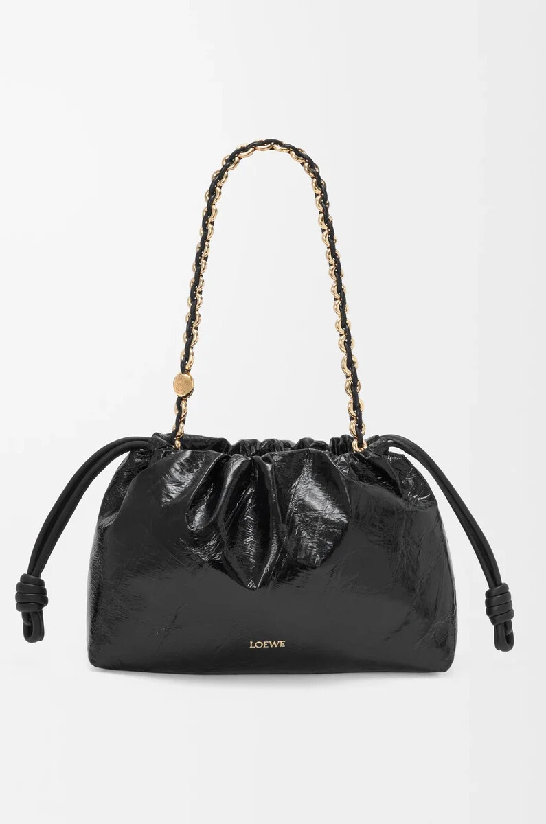 sac à main flamenco moyen en anguille noire