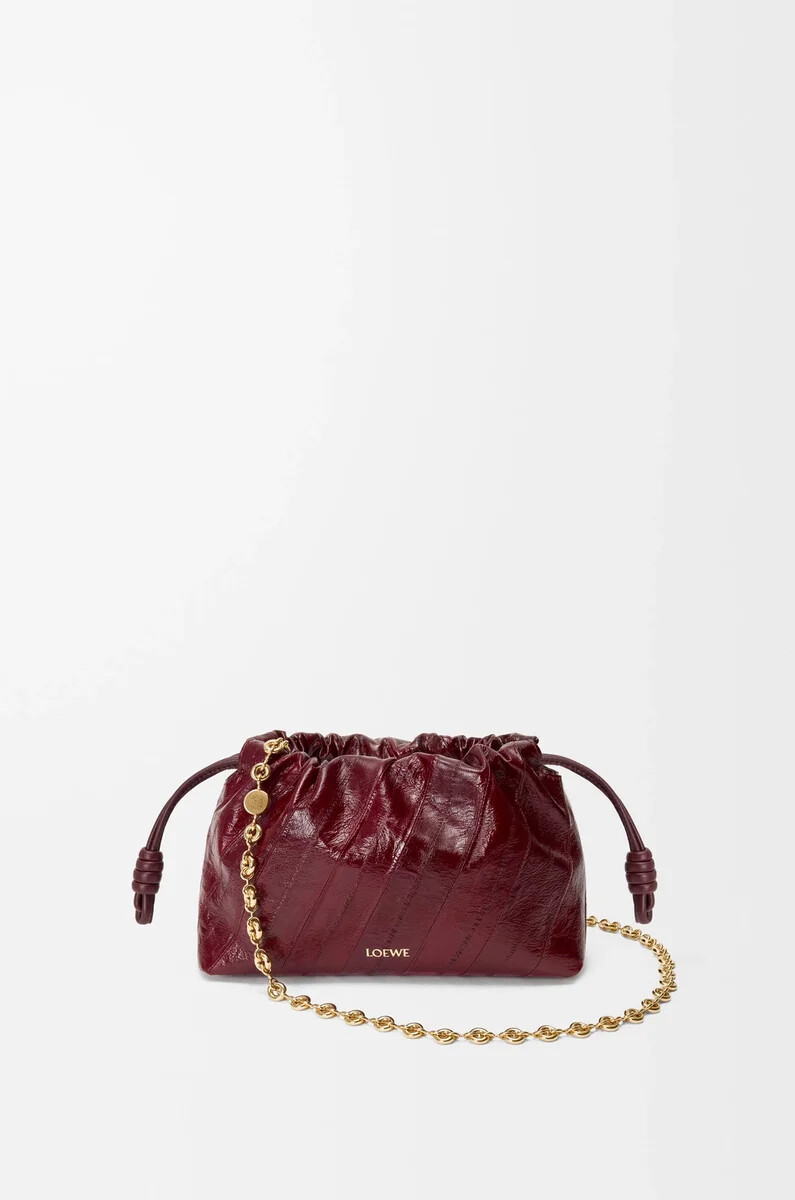 mini sac flamenco couleur bordeaux anguille
