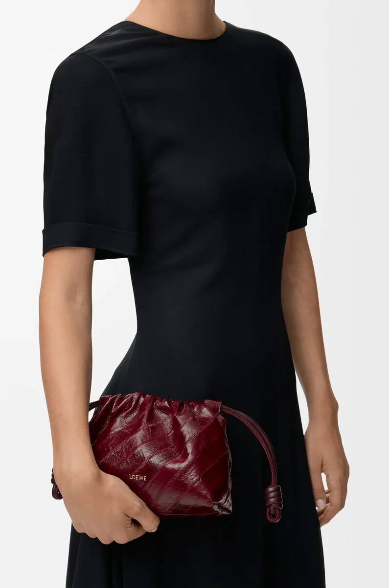 mini sac flamenco couleur bordeaux anguille