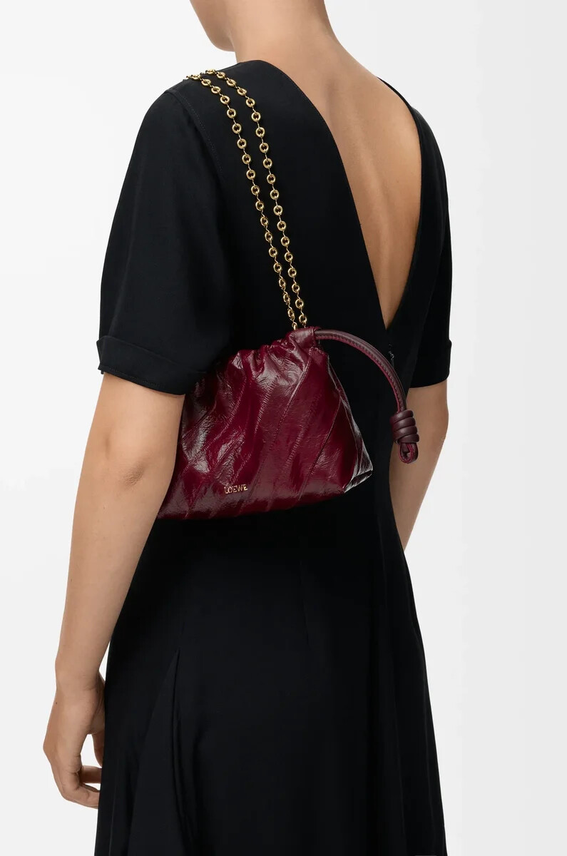 mini sac flamenco couleur bordeaux anguille