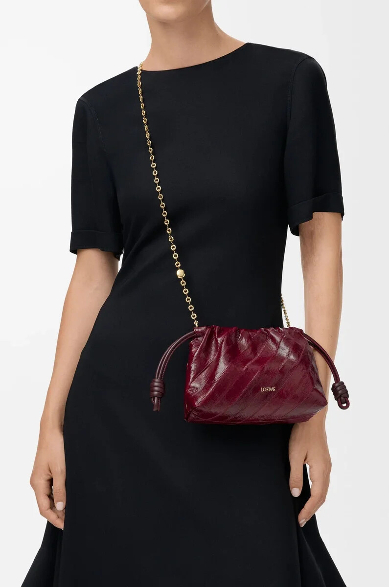 mini sac flamenco couleur bordeaux anguille