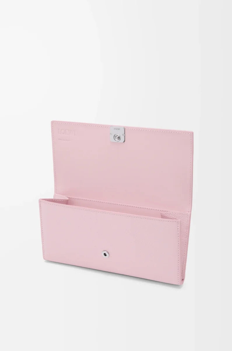 portefeuille continental anagram en cuir de veau grainé blossom