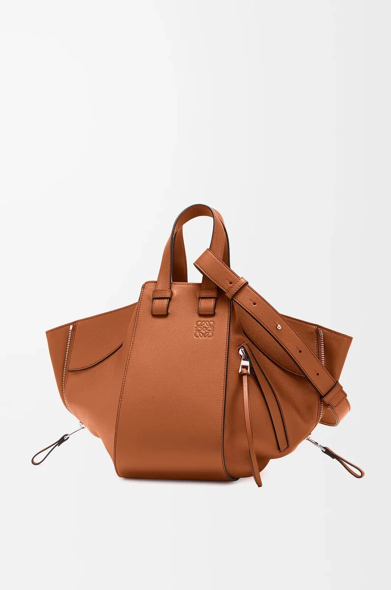 petit sac hamac en cuir de veau classique couleur fauve