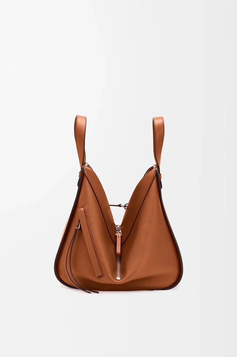 petit sac hamac en cuir de veau classique couleur fauve