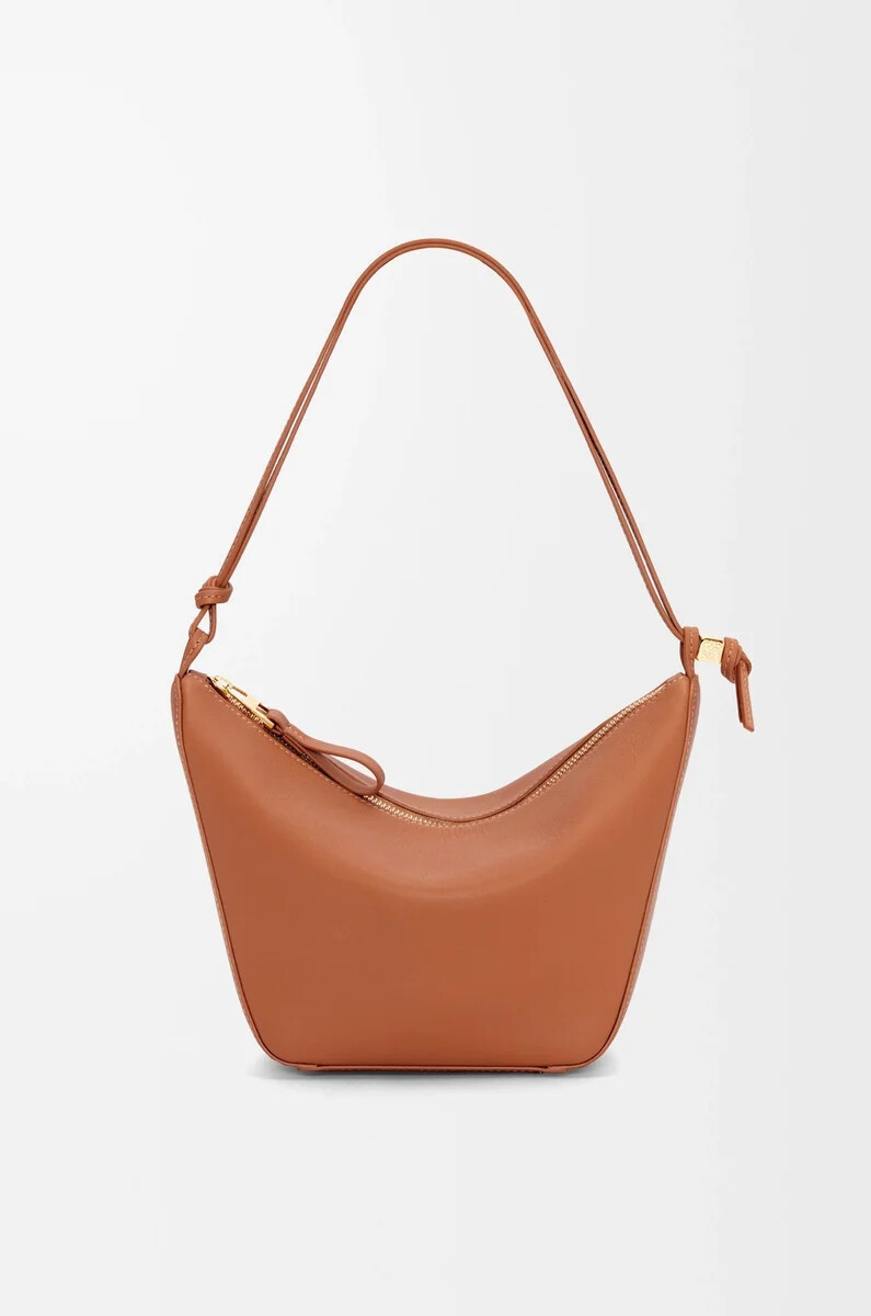 mini hamac hobo en cuir de veau classique couleur fauve