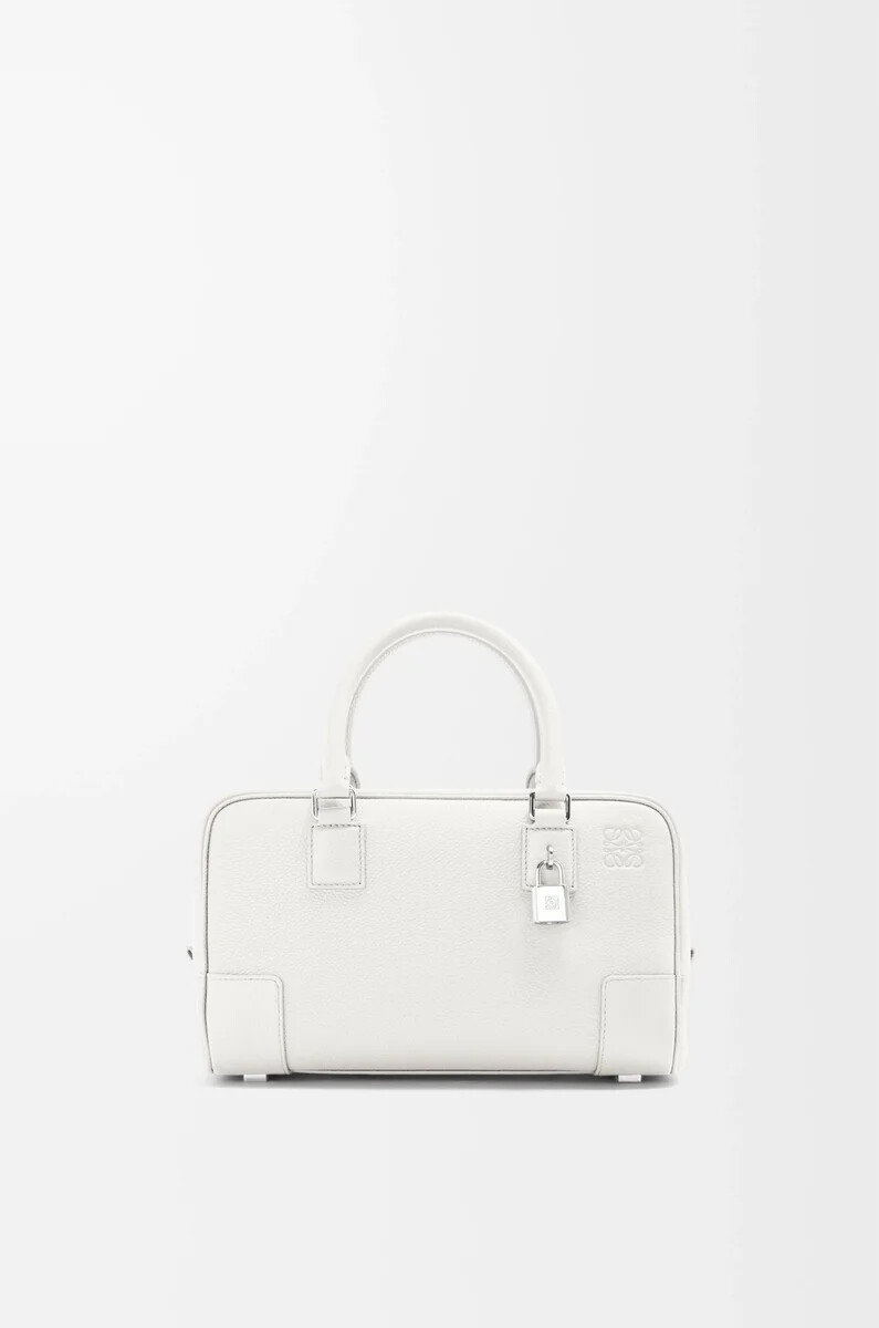 sac amazona 23 en cuir de veau grainé souple blanc doux