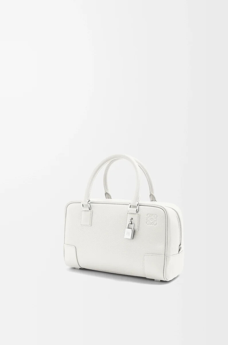 sac amazona 23 en cuir de veau grainé souple blanc doux