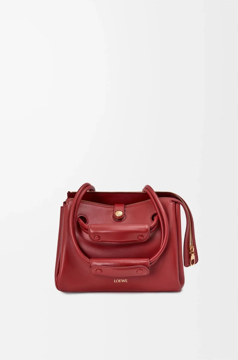 petit sac madrid en cuir de veau souple rouge brûlé