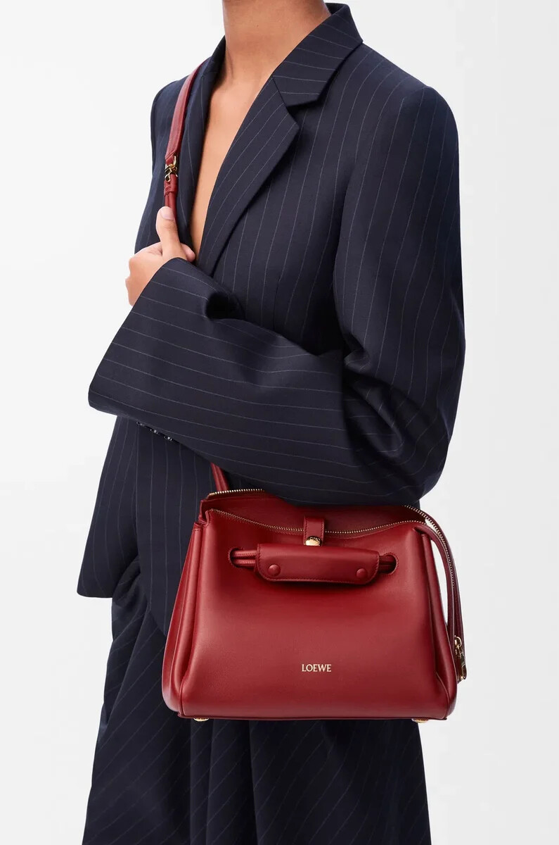 petit sac madrid en cuir de veau souple rouge brûlé