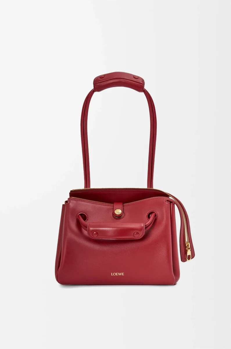petit sac madrid en cuir de veau souple rouge brûlé