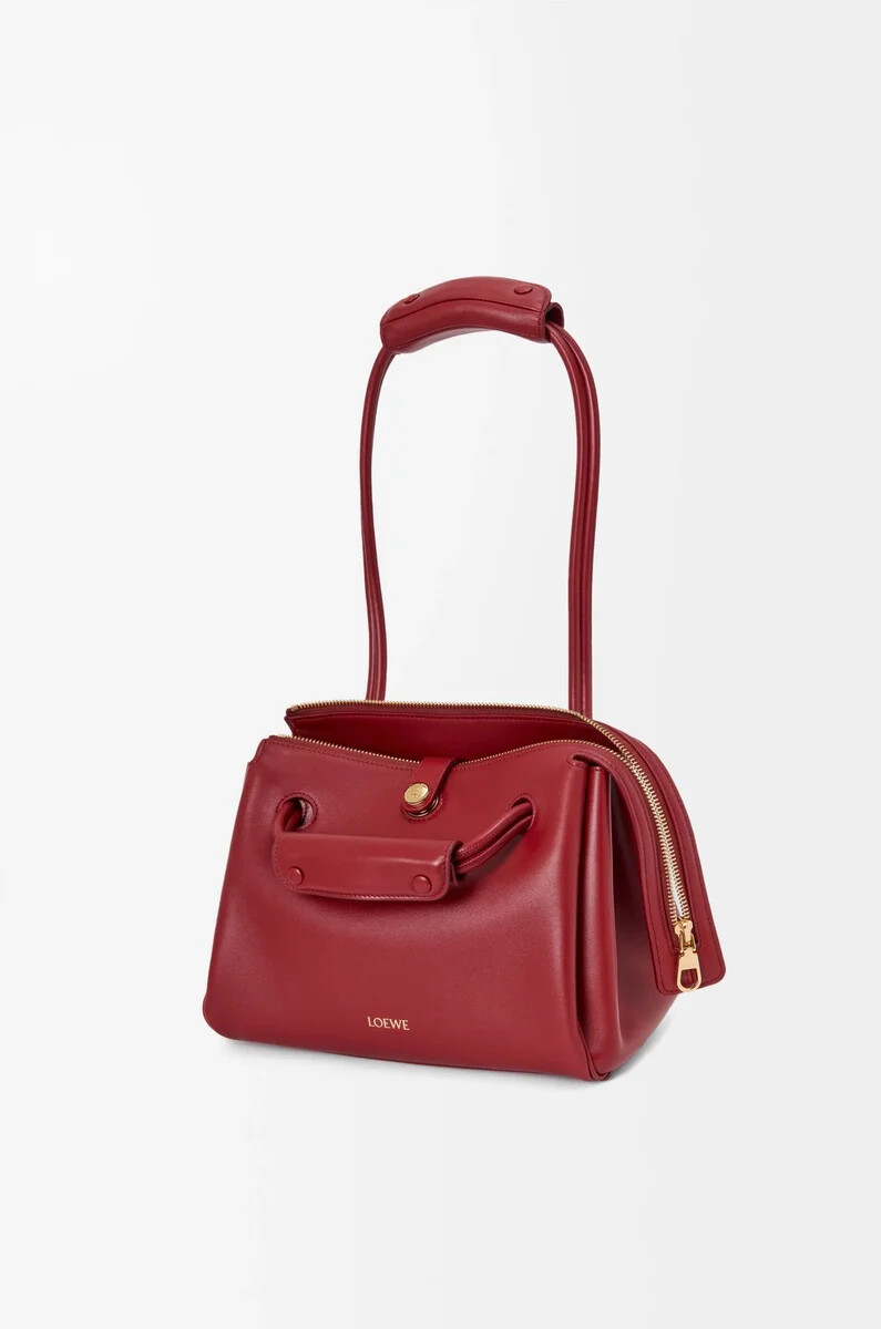 petit sac madrid en cuir de veau souple rouge brûlé