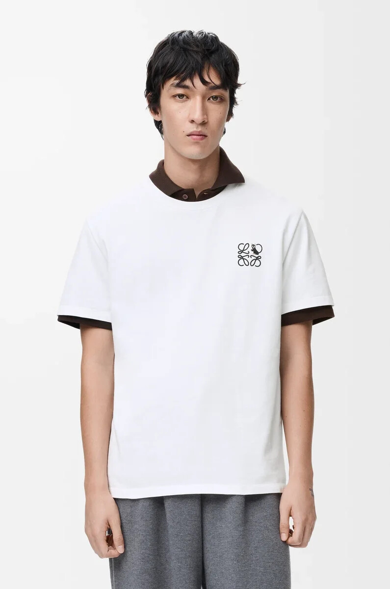 t-shirt blanc en coton coupe décontractée