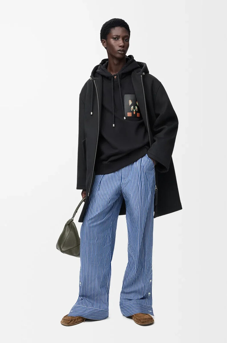 manteau à capuche en laine noire