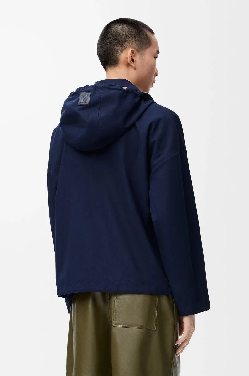 veste à capuche en coton bleu marinebeige