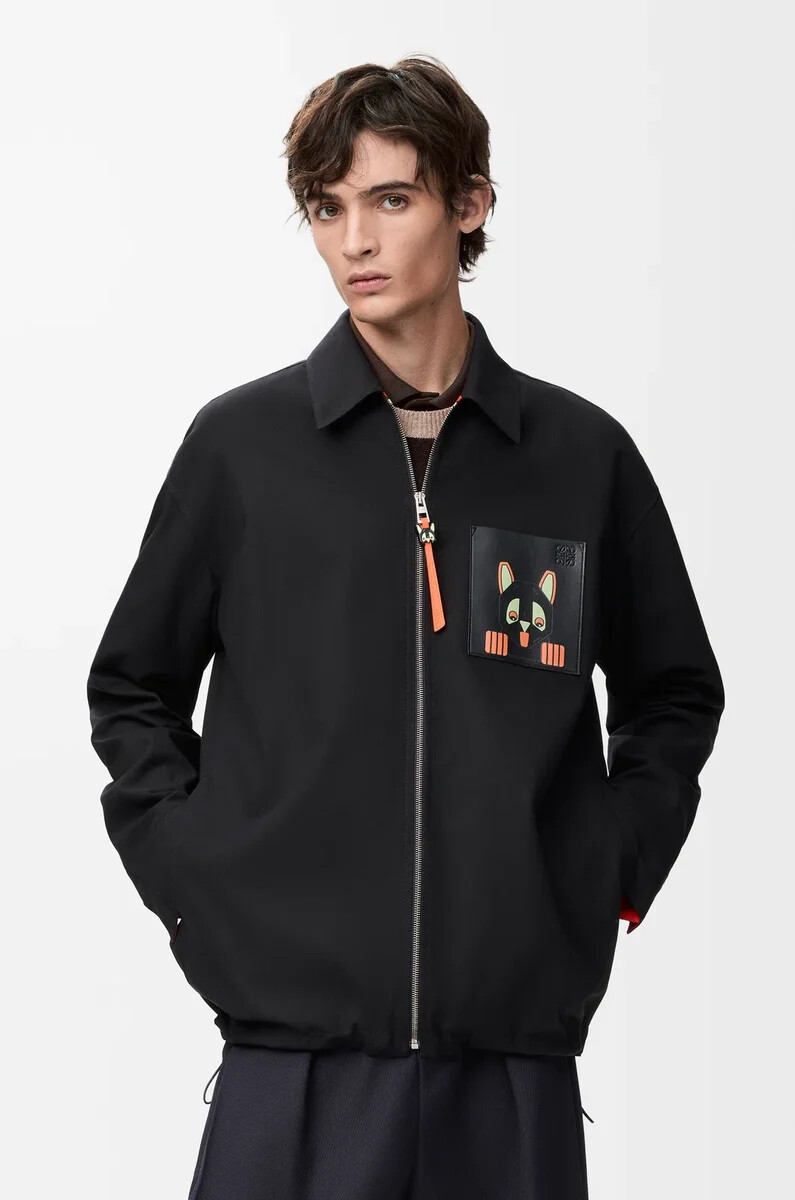 surchemise en coton noir et orange