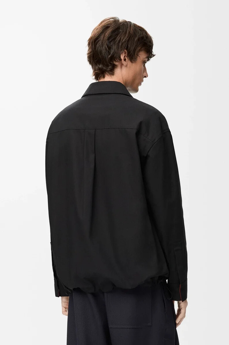 surchemise en coton noir et orange