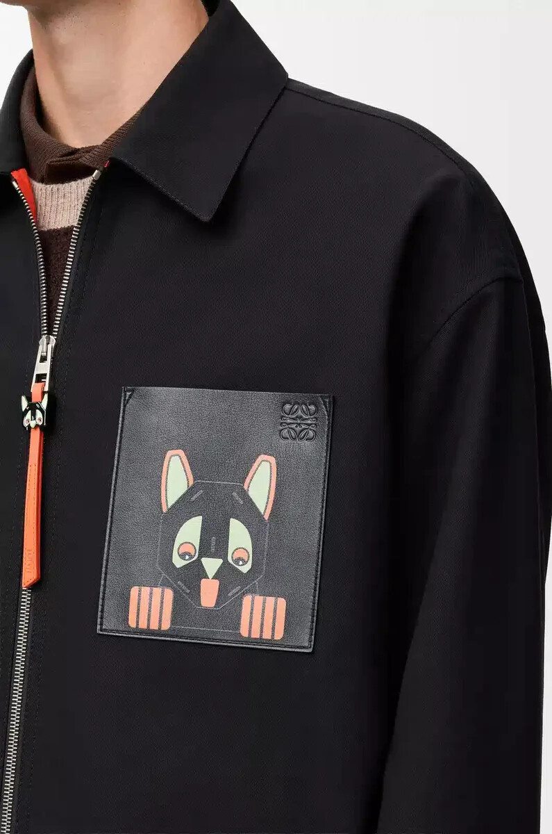 surchemise en coton noir et orange
