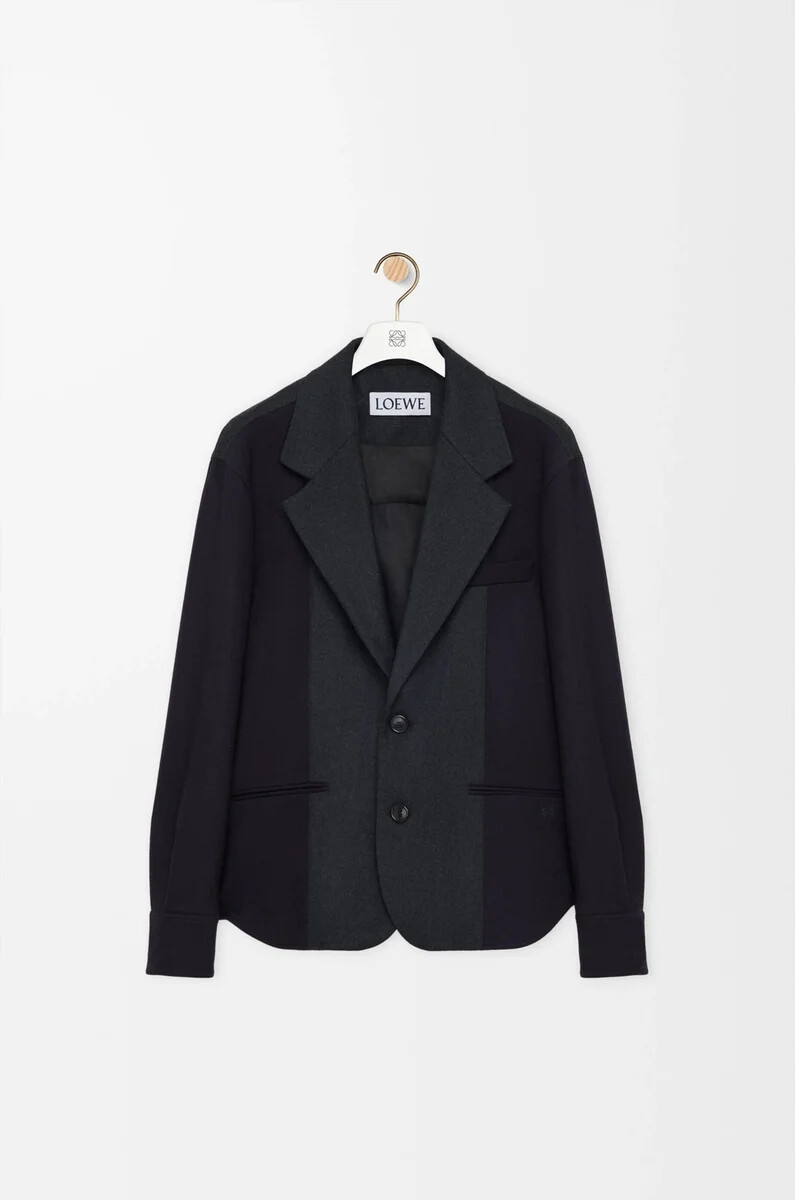 veste hybride en laine marinegris