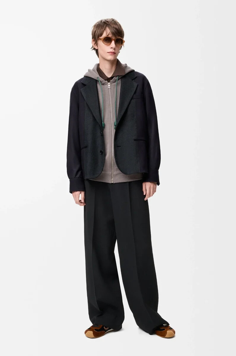 veste hybride en laine marinegris