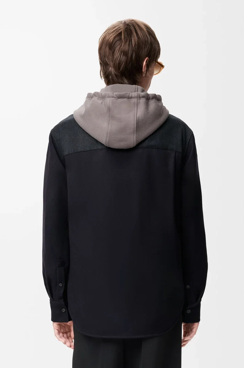 veste hybride en laine marinegris