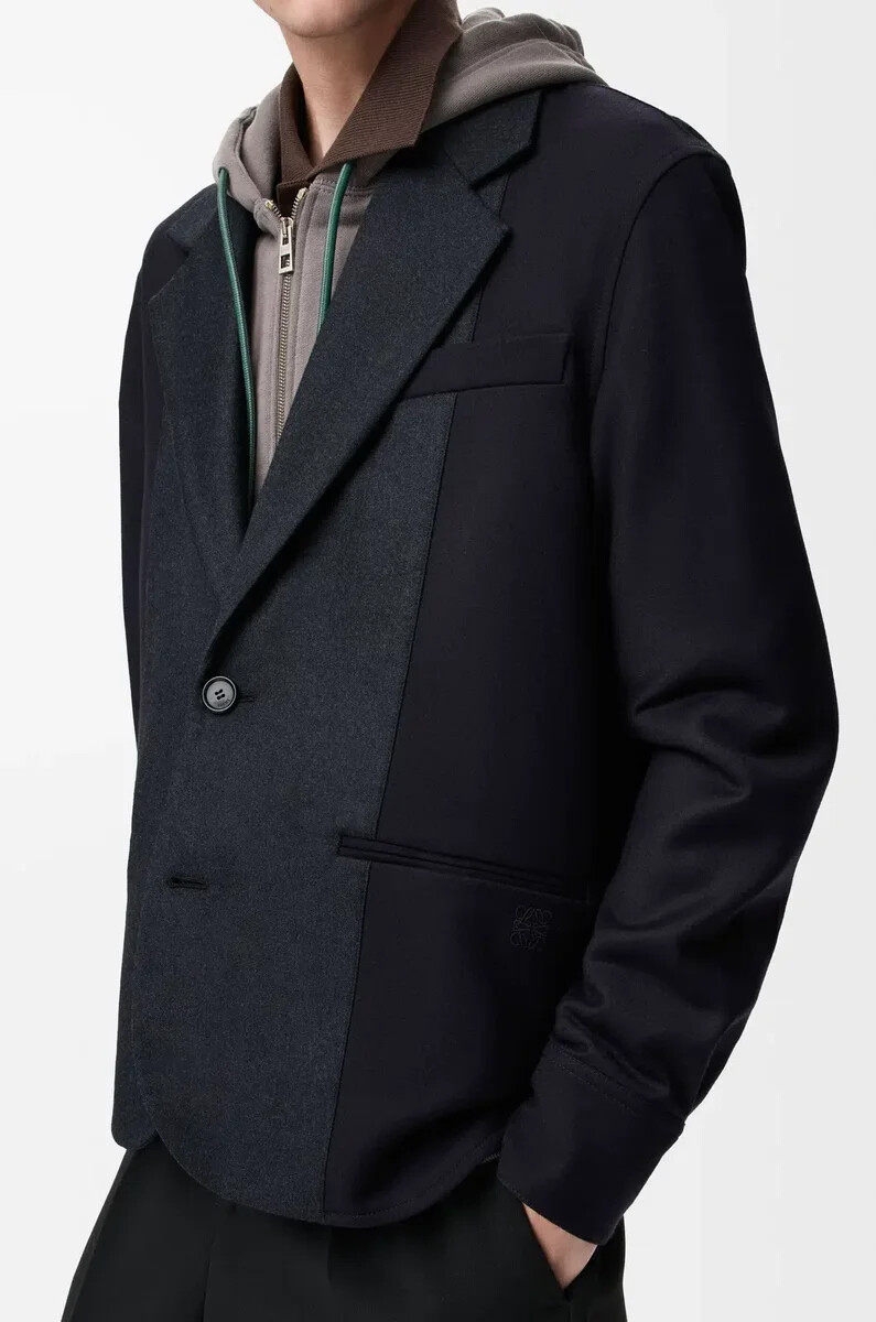 veste hybride en laine marinegris