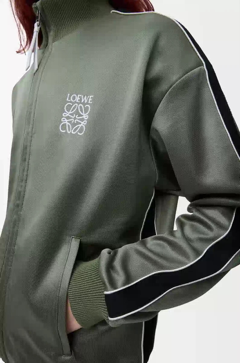 veste de survêtement en jersey technique kaki vert
