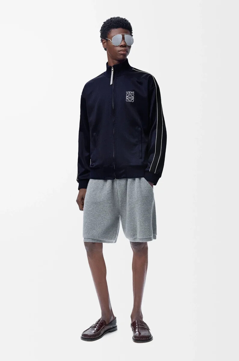veste de survêtement en jersey technique bleu marine foncé
