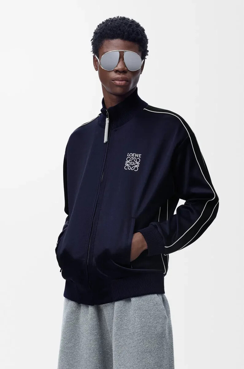 veste de survêtement en jersey technique bleu marine foncé